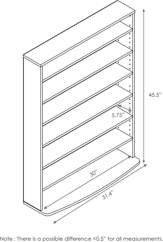 Versatile 6-Shelf Espresso Multimedia Storage Tower for Media Essentials=