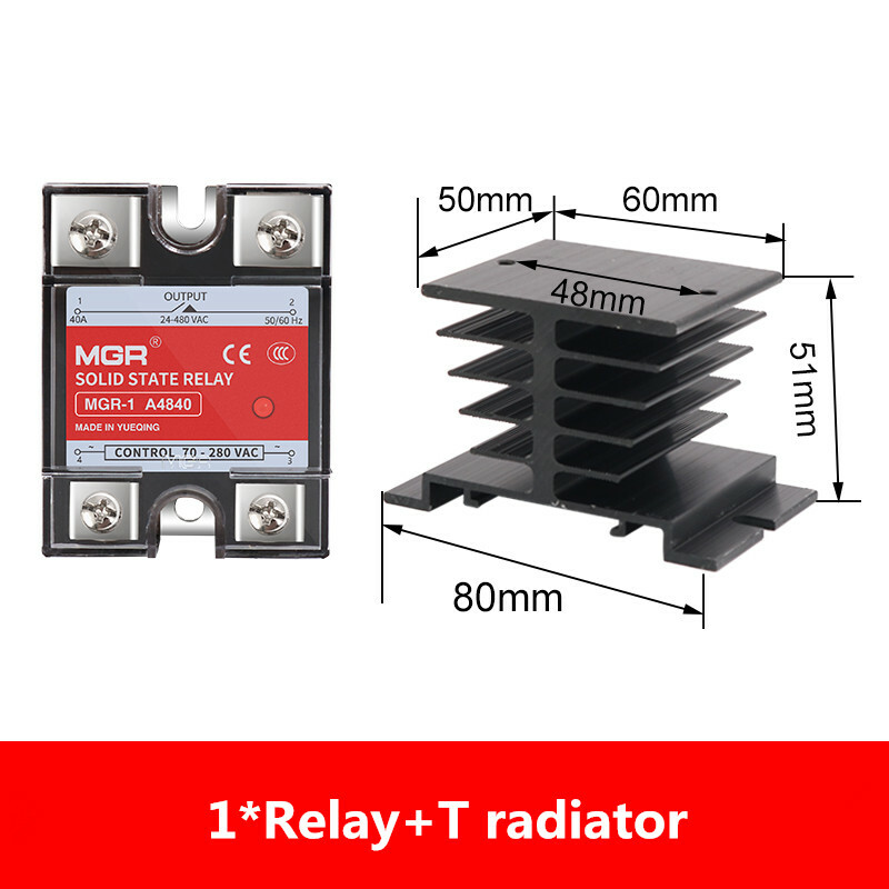 MGR-1 A4840 single-phase solid state relay with radiator 40A AC-AC SSR-40AA