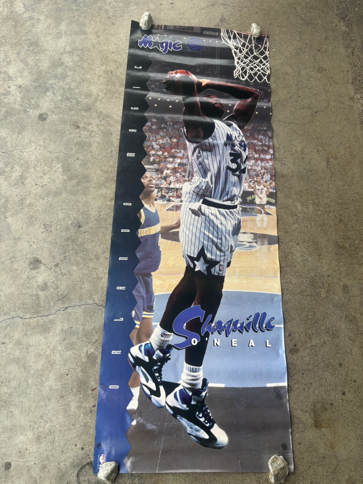 Shaquille O'neal Orlando Magic basketball 1993 large door vintage poster C2559