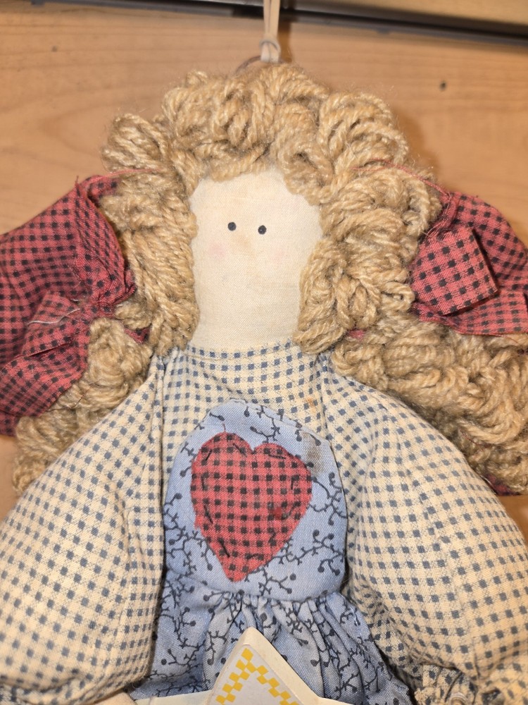 Primitive Rustic Angel Hanging Doll. Very Nice.