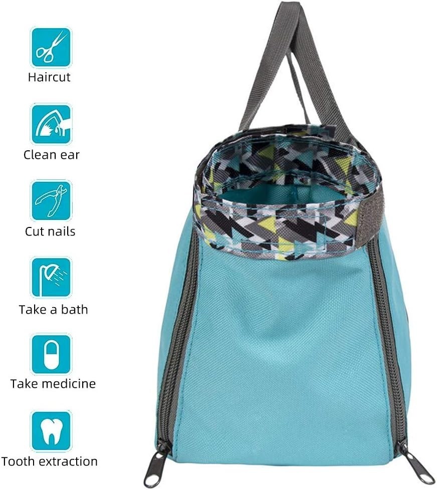 Durable Cat Grooming Bag M-Blue, Includes Muzzle, No Scratch, Bite Prevention