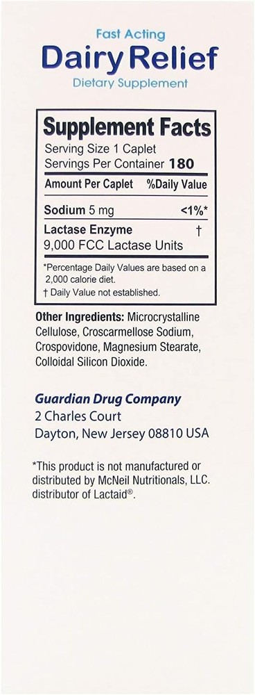 Quick Relief for Lactose Intolerance, 180 Pack
