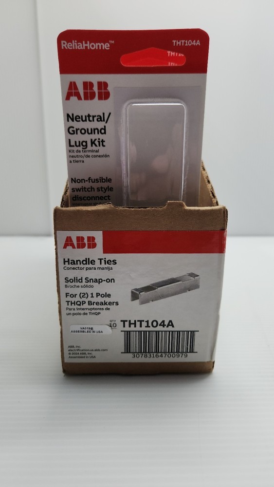 ABB GE THQL THT104 SOLID SNAP ON HANDLE TIES FOR (2) 1-POLE BREAKERS THT104A