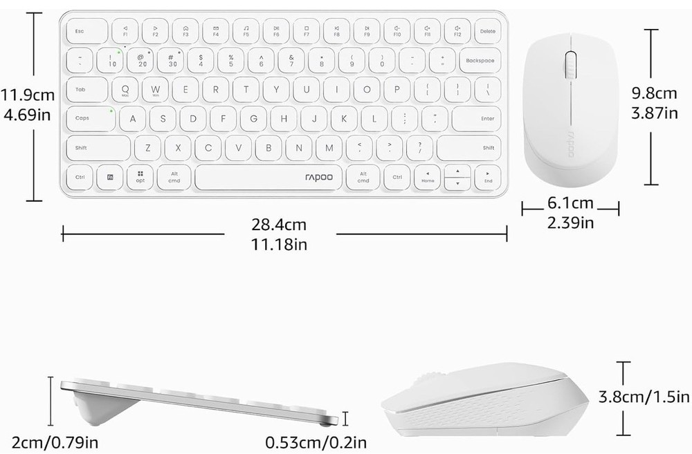 9010M Multi-Device Keyboard and Mouse Combo 2.4GHz Bluetooth Wireless