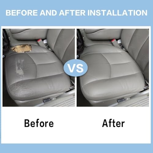 FZJDSD 2PCS 922 Driver Side Bottom Microfiber Leather Replacement Seat Gray