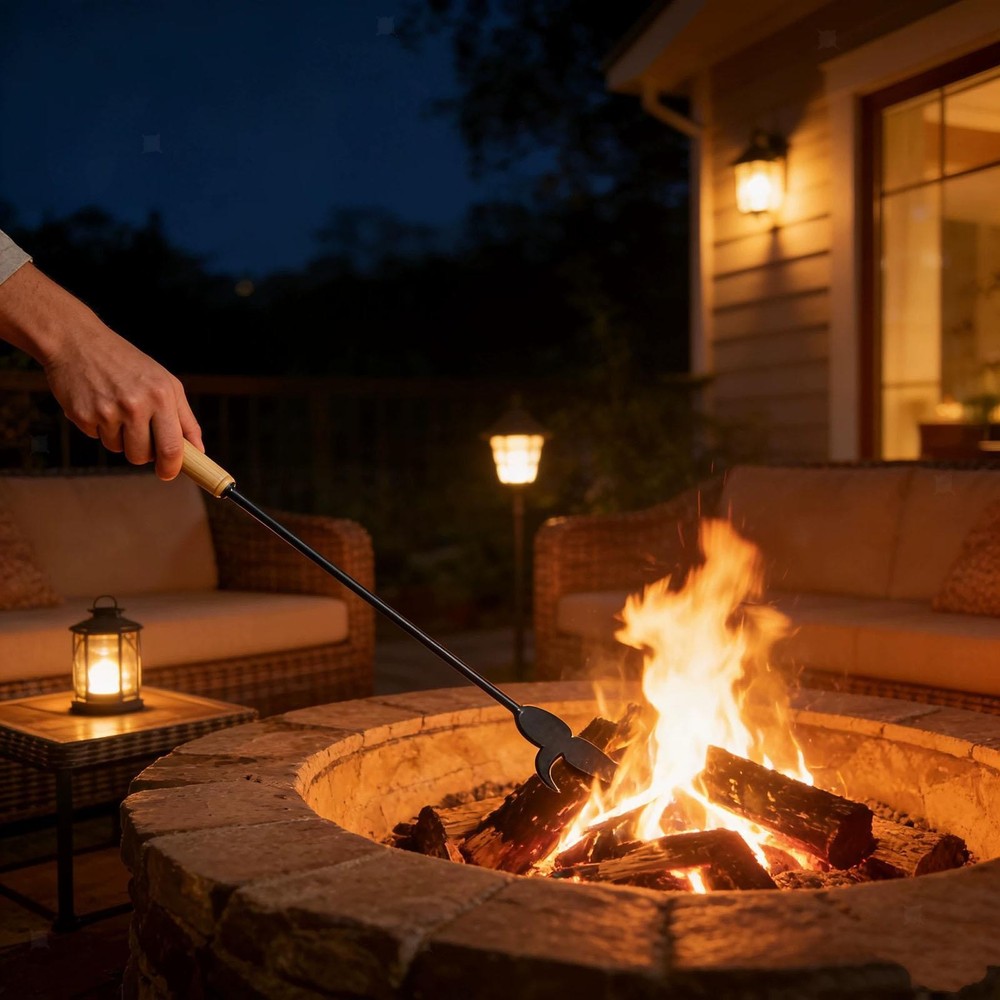 Fire Tool Fireside Accessory Fire Pit Tool for Patio Camping Farmhouse