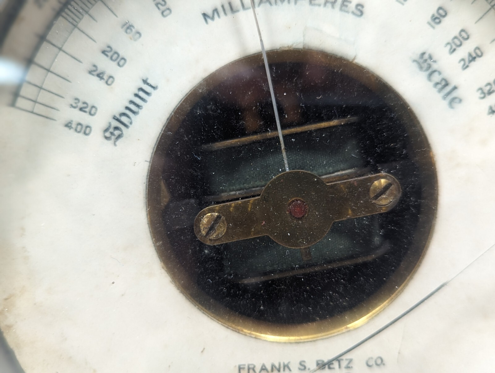 Vintage Frank S. Betz Co. Milli Amperes Meter Unique Steampunk Industrial