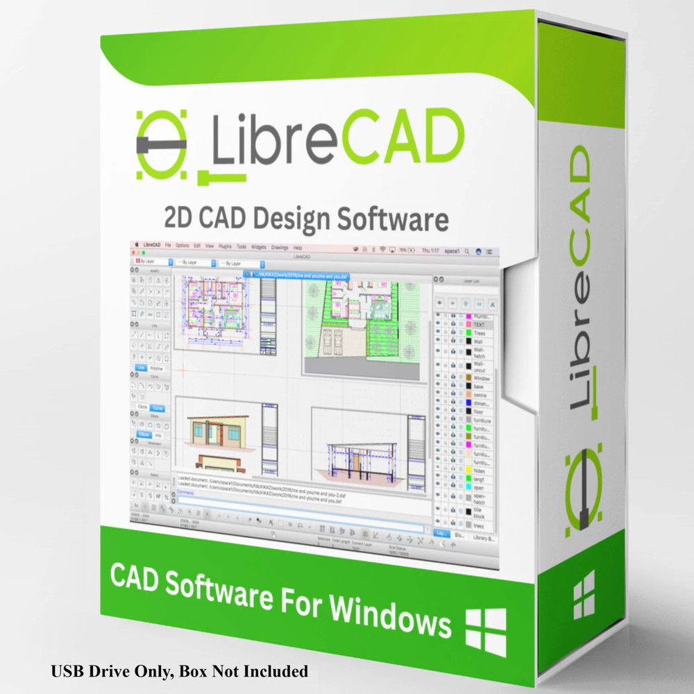 2026 Libre CAD 2D Design Software for Windows with Installation Guide & Manual