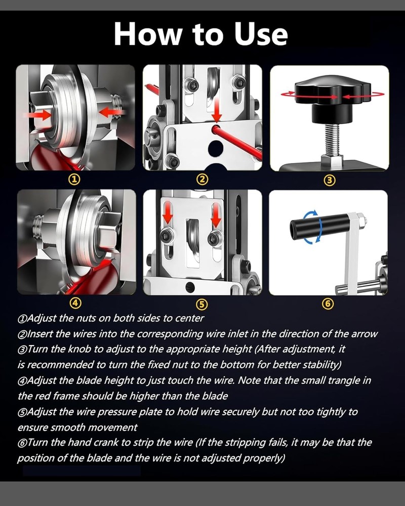 Drill-Powered Wire Stripper Machine 0.06"-1" for Scrap Copper Cable
