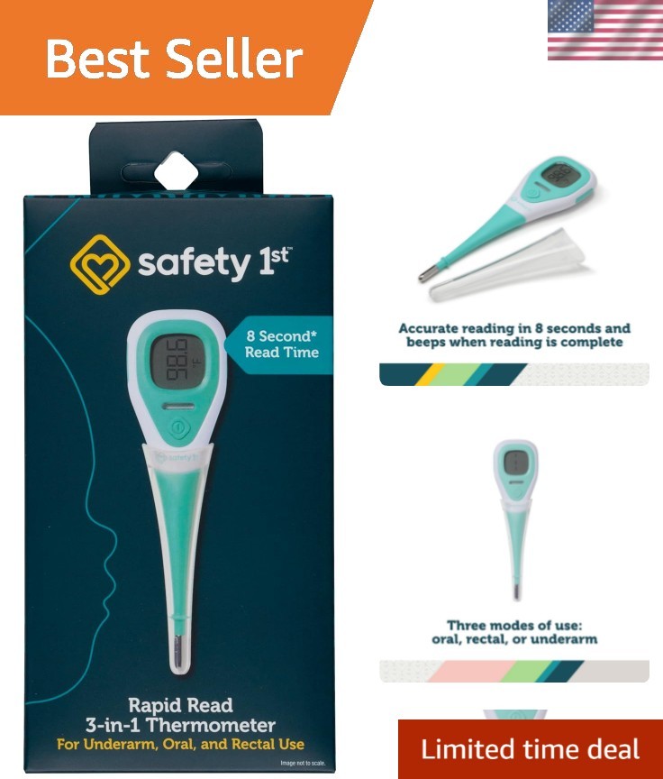 Rapid Read 3-In-1 Thermometer, Aqua, One Size