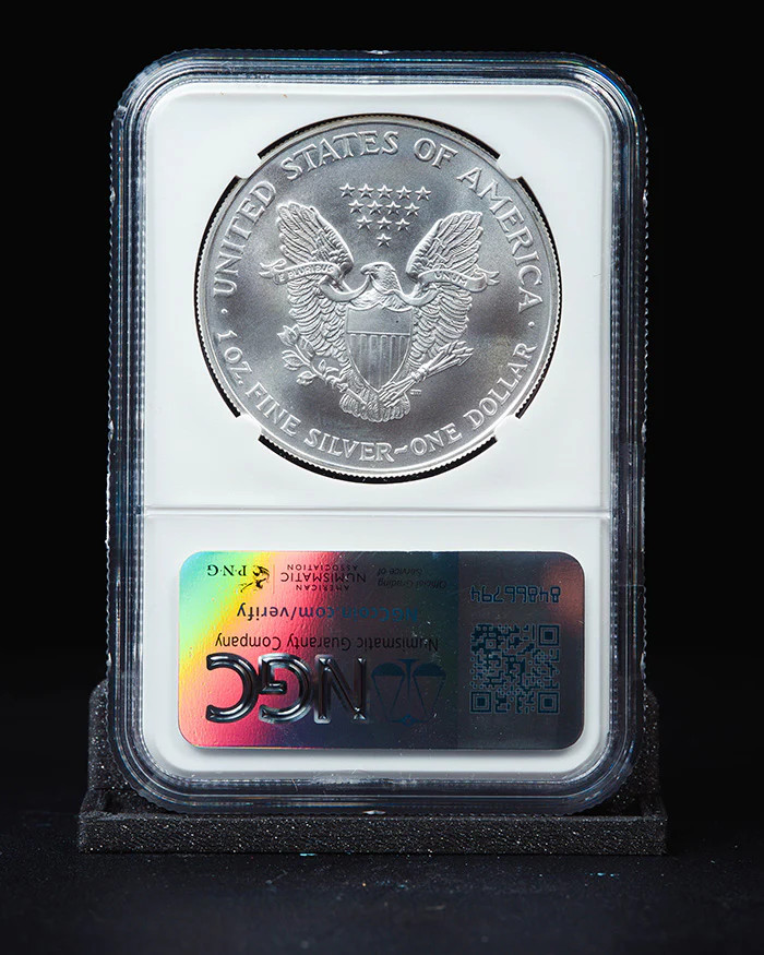 1994 Silver Eagle | Mint Error MS69 Obverse Struck Thru