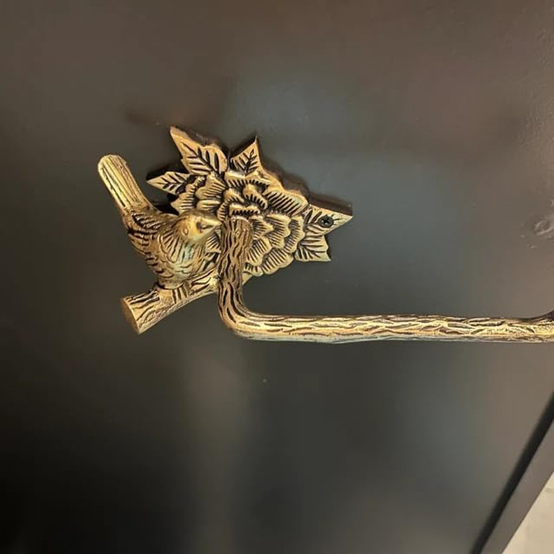 STYLENT Decor Solid Brass Bird Antique Toilet Paper Roll Holder Bathroom Accesso