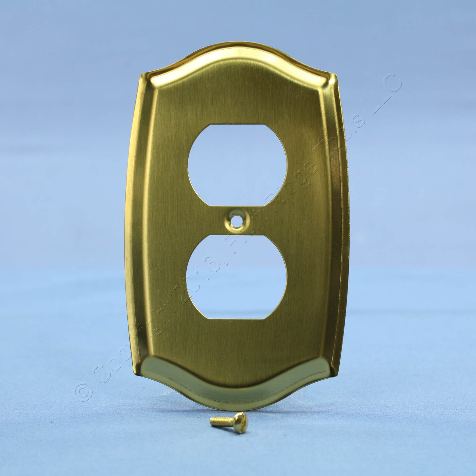 5 Leviton Brass Metal 1-Gang Receptacle Wallplate Duplex Outlet Covers 89603-CBR