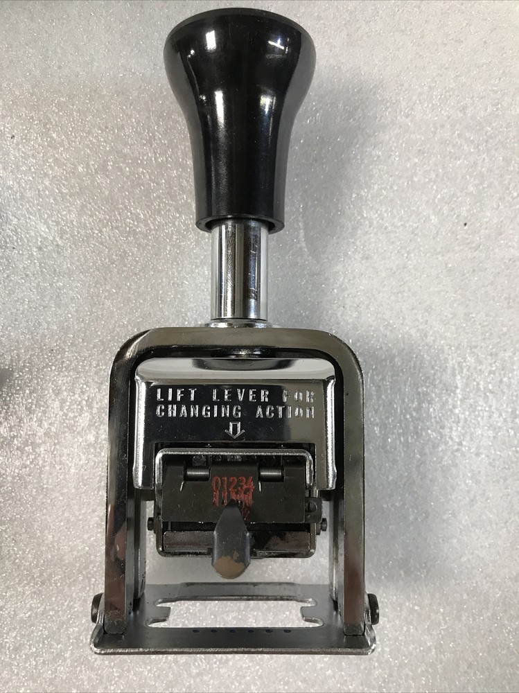 Vintage Ertan Model 188 Automatic Numbering Machine Chrome & 1 CROWN Adj. Mach.