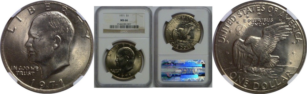 1971 Eisenhower Dollar   NGC MS-66