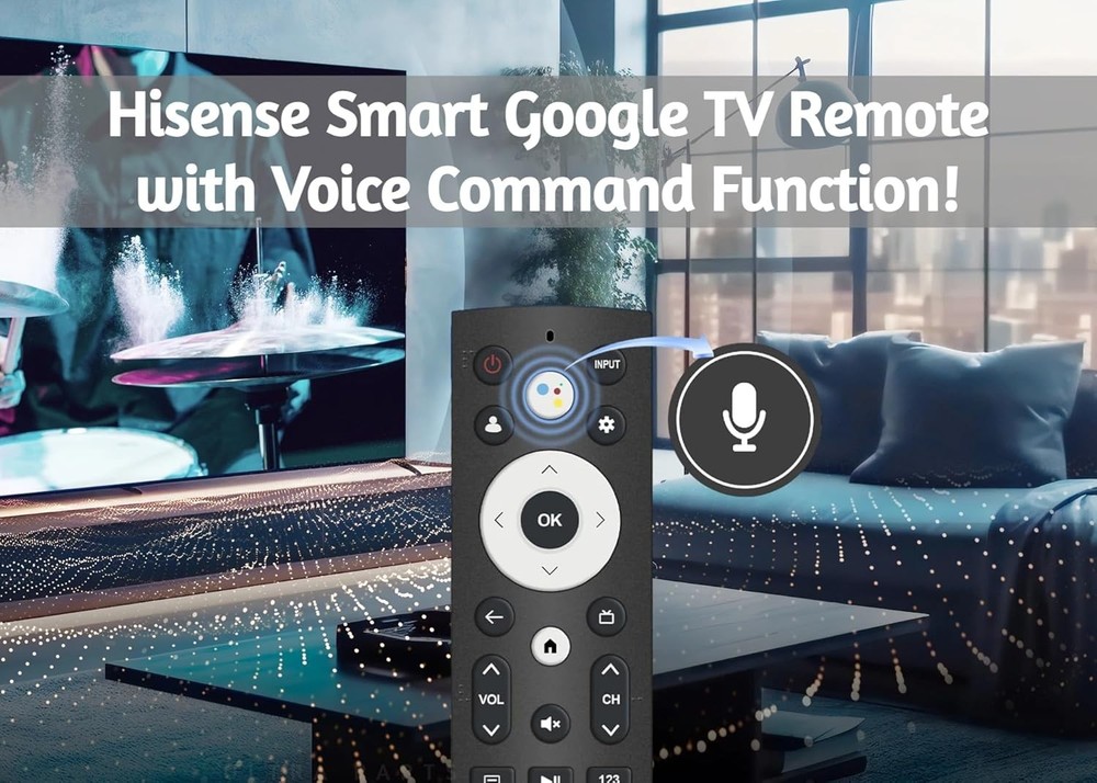 OEM Replacement Remote Control for All Hisense UHD 4K ULED Smart Google Black