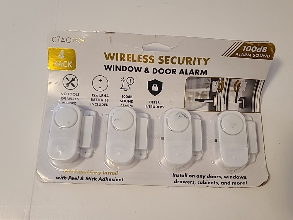 NIP Wireless Security Window & Door Alarm Set No Tools Needed