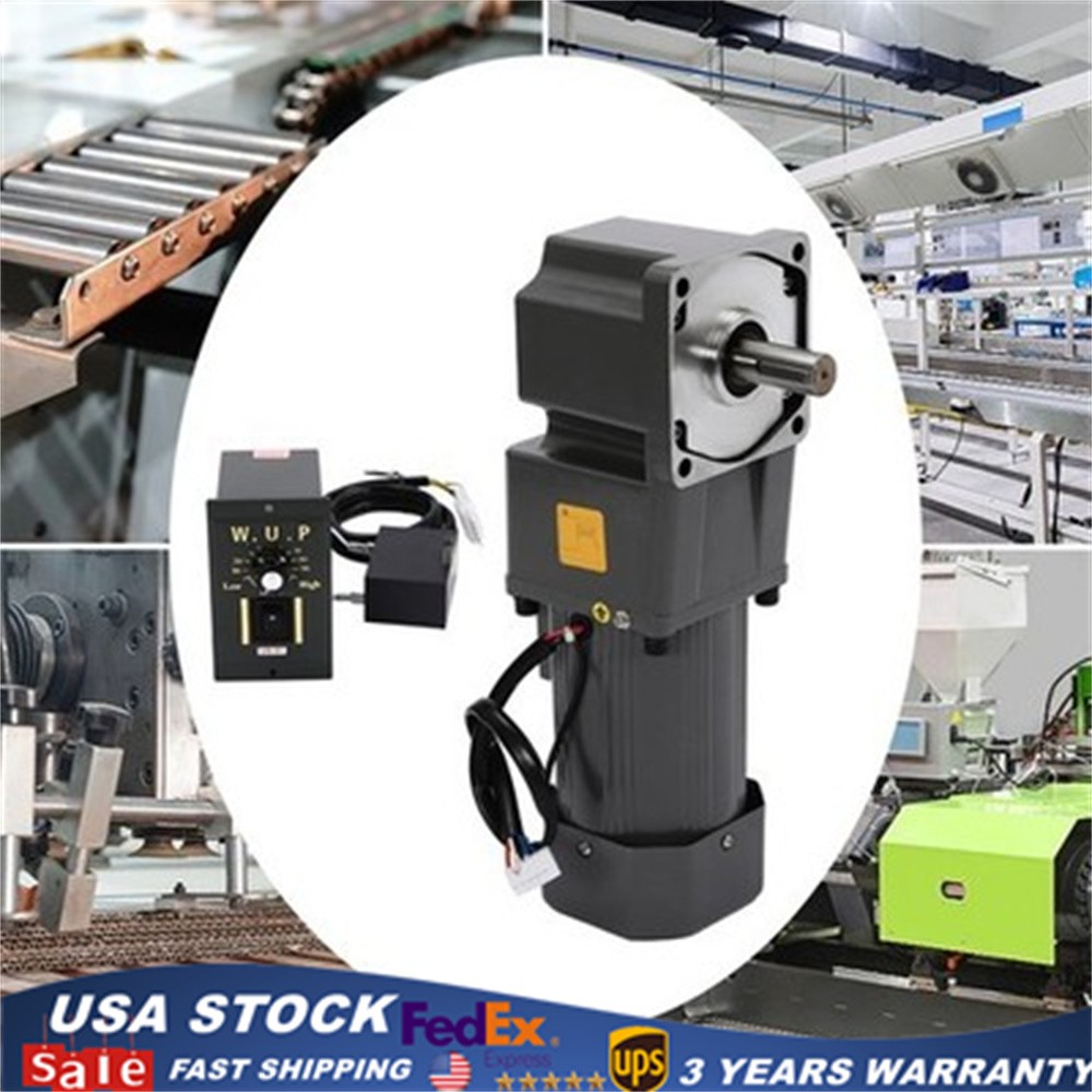 110V 200W Adjustable Speed AC Gear Reduction Motor Reversible Motor w/Controller