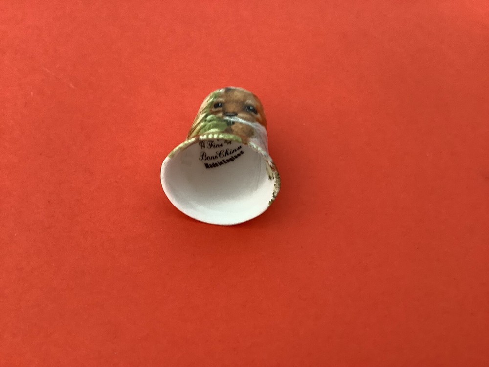 VINTAGE FINE BONE CHINA THIMBLE - ANIMAL