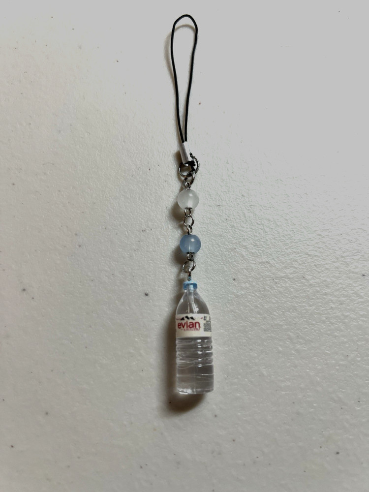Blue And White Water Bottle Phone Charm
