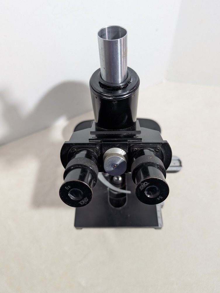 Ernst Leitz Wetzlar Trinocular Microscope 4 Objectives Black