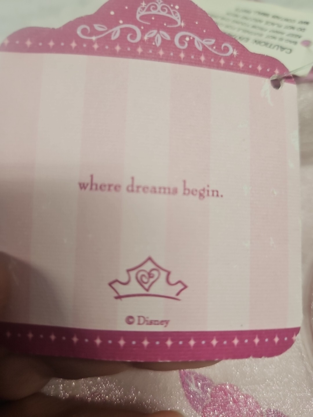 Disney Princess' Glitter Tote Bag Satin Pink Girls 11X12 NEW