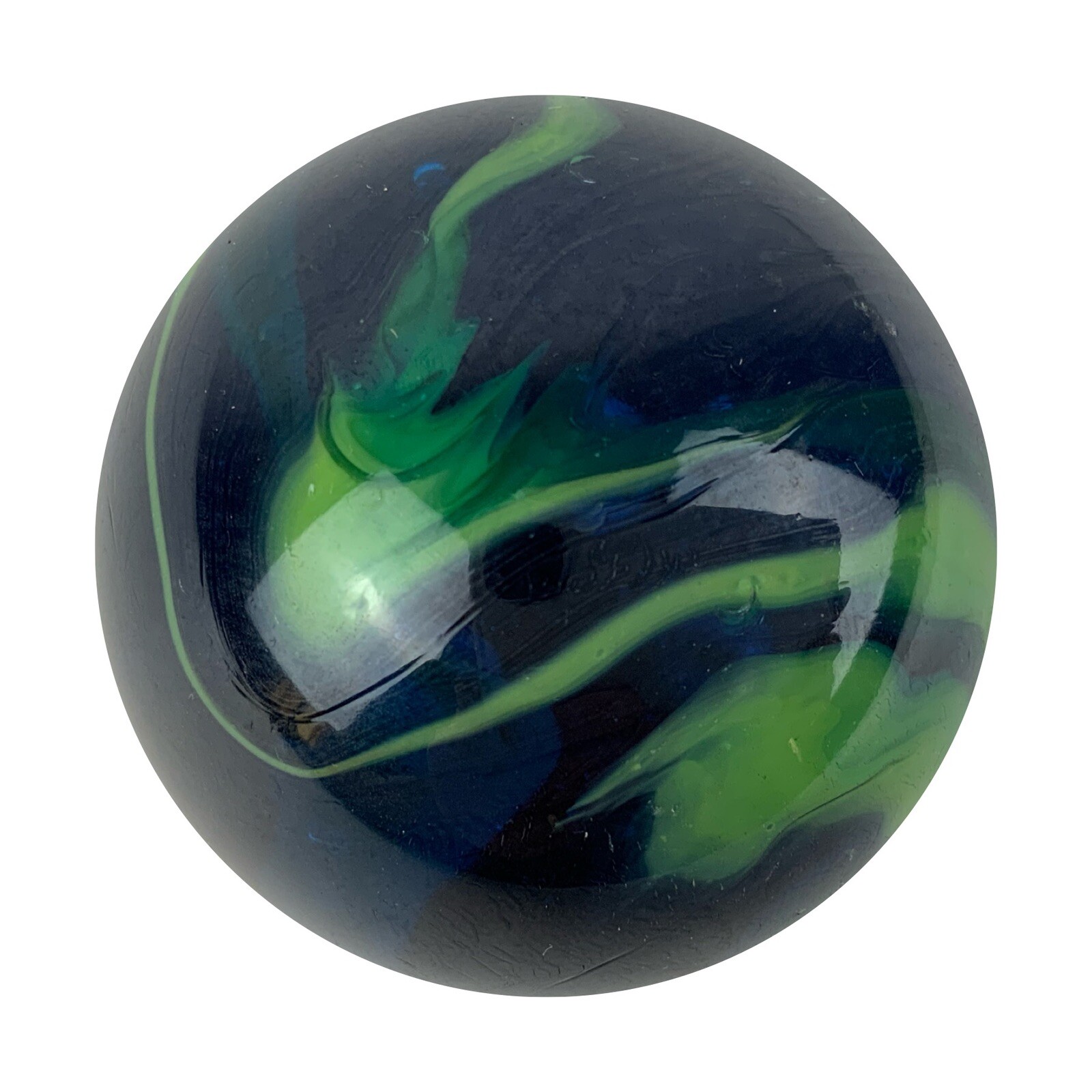 TOE BREAKER 50mm (2") SEA TURTLE clear Blue/Green Marbles glass ball HUGE Swirl