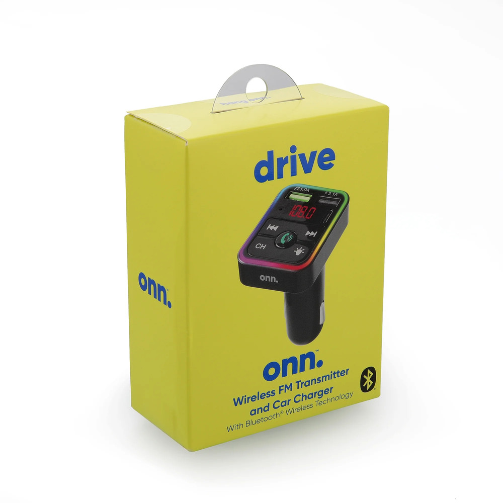 . Bluetooth FM Car Charger with LCD Screen, Type C, Wirelessly Stream Calls