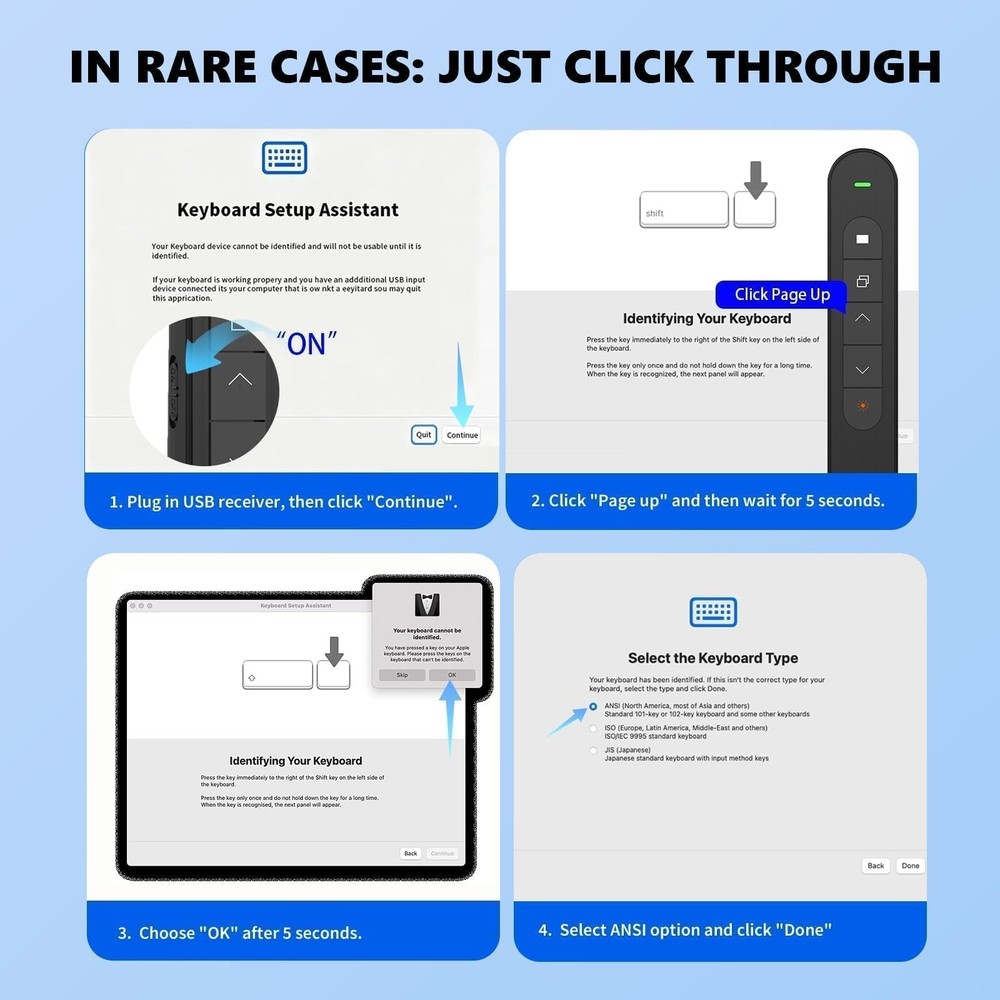 Presentation Clicker with Red Pointer Beam, 328ft Long-Range Wireless Present...