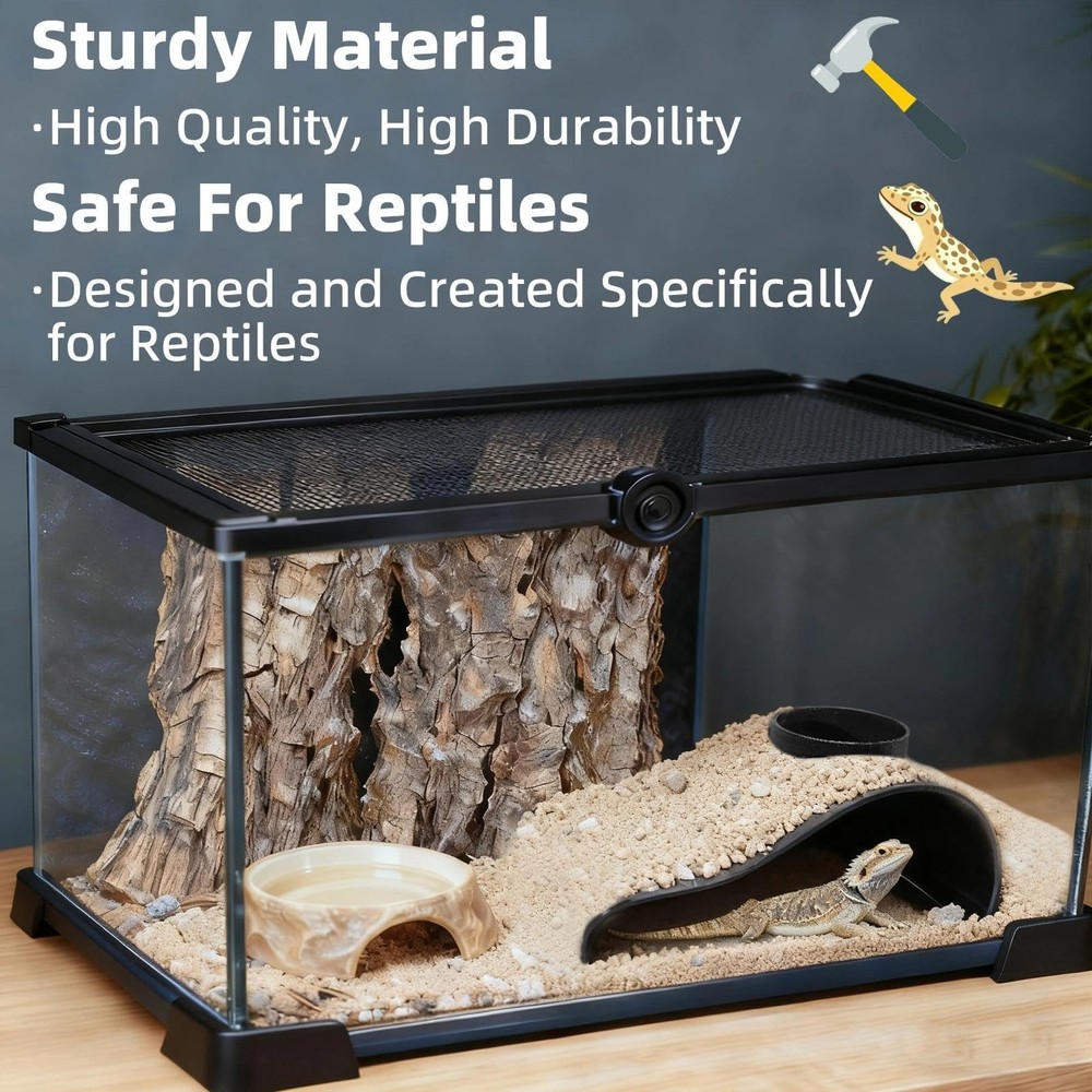 Black Reptile Underground Cave Viewing Hide Lizard Hognose Leopard