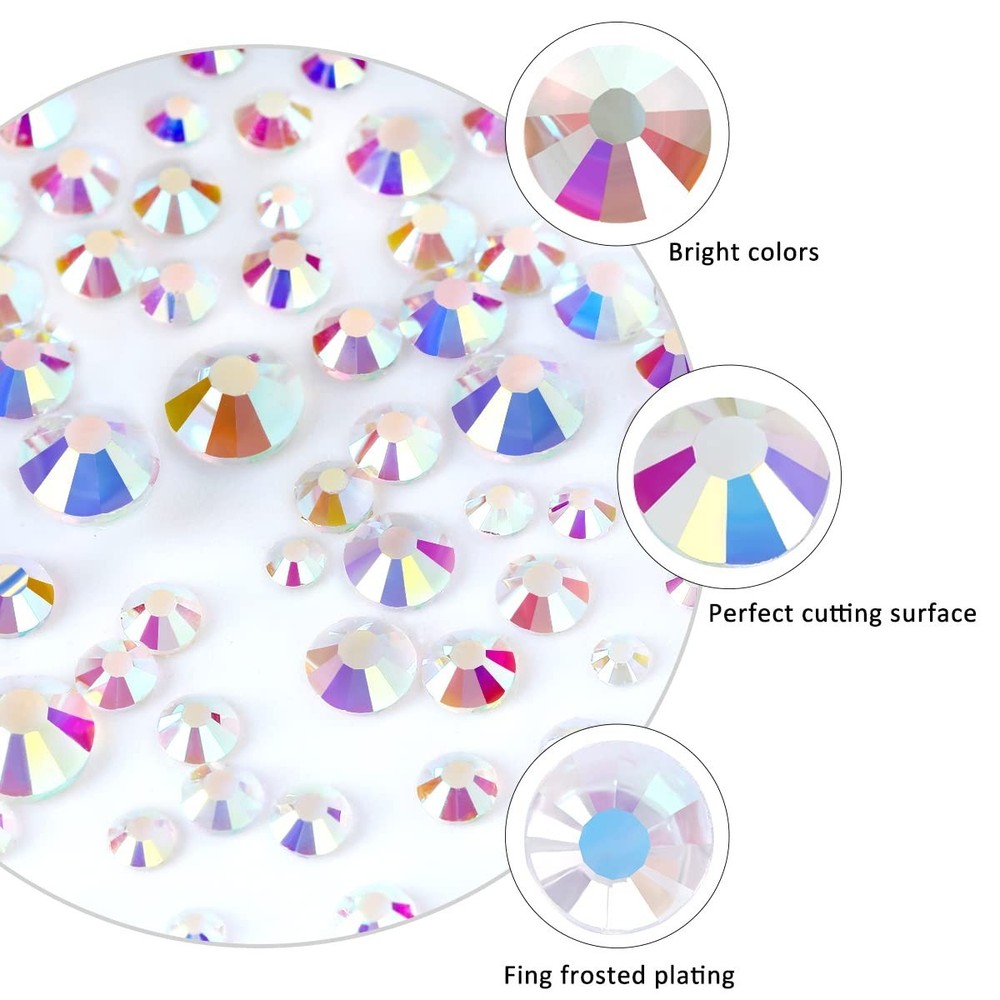 Transparent AB Flatback Rhinestones - 3792 Pieces for All Your Projects