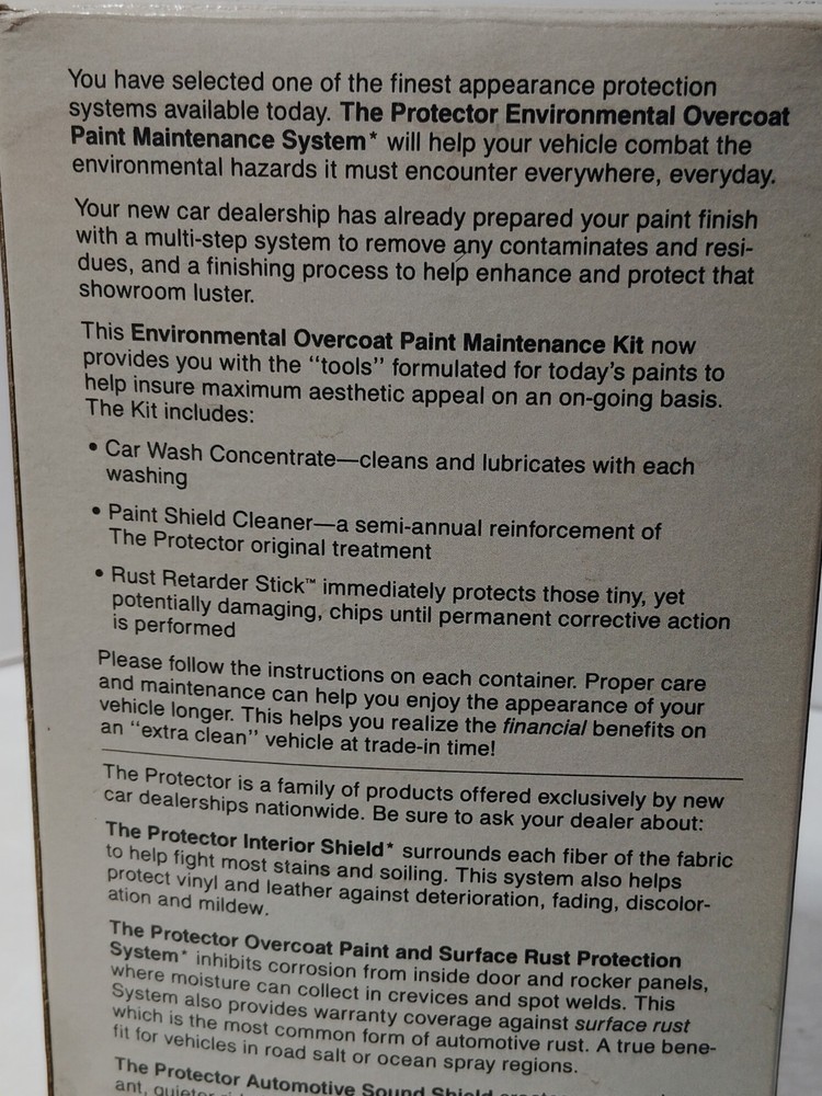 NEW! The Protector ENVIRONMENTAL OVERCOAT PAINT MAINTENANCE SYSTEM KIT 1993