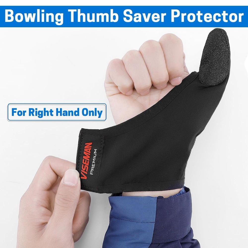 VISEMAN Bowling Thumb Saver Protector, Lightweight 4×6.5", Black