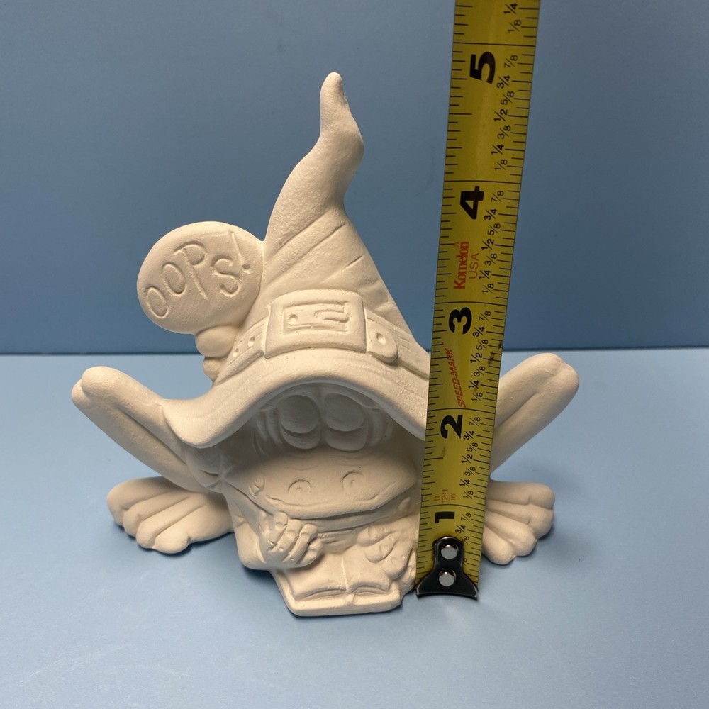Ceramic Bisque Witch Frog Under A Spell Ready To Paint