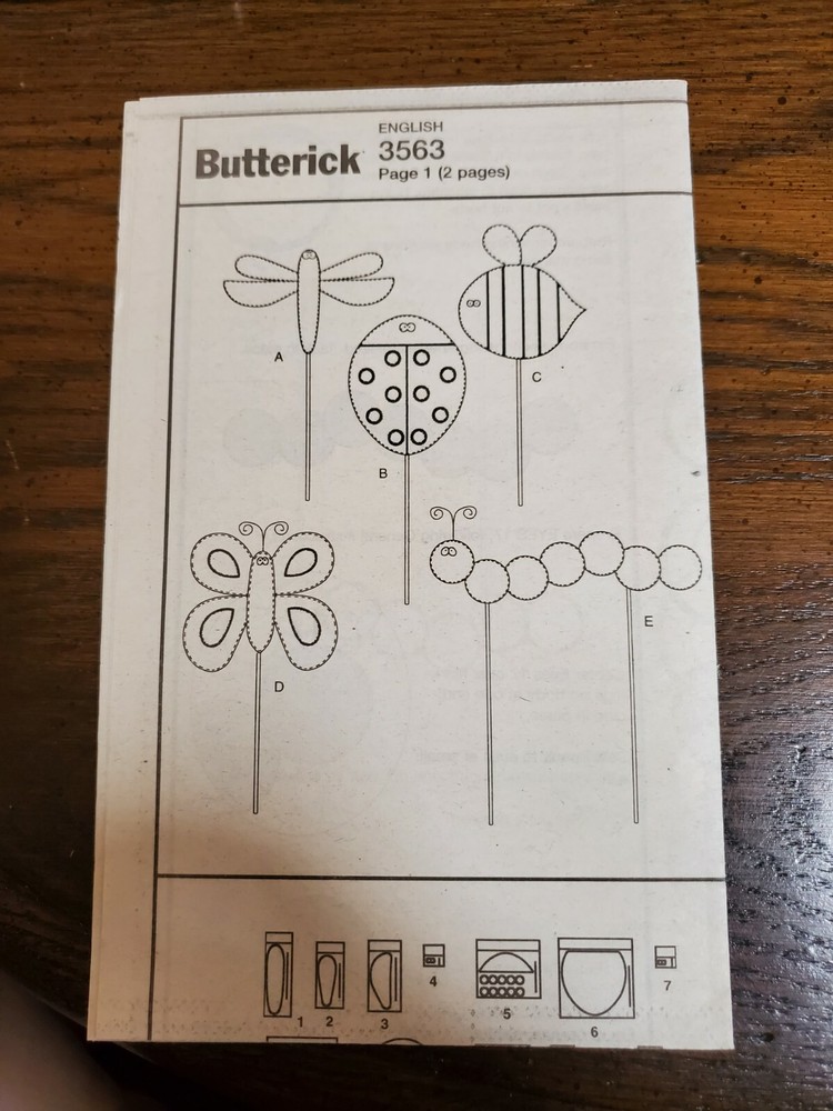 Butterick Pattern 3563 Garden Ornaments OS Uncut