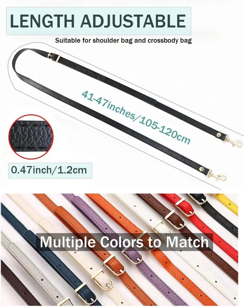 Leather Purse Strap Replacement Black Leather Crossbody Strap Adjustable