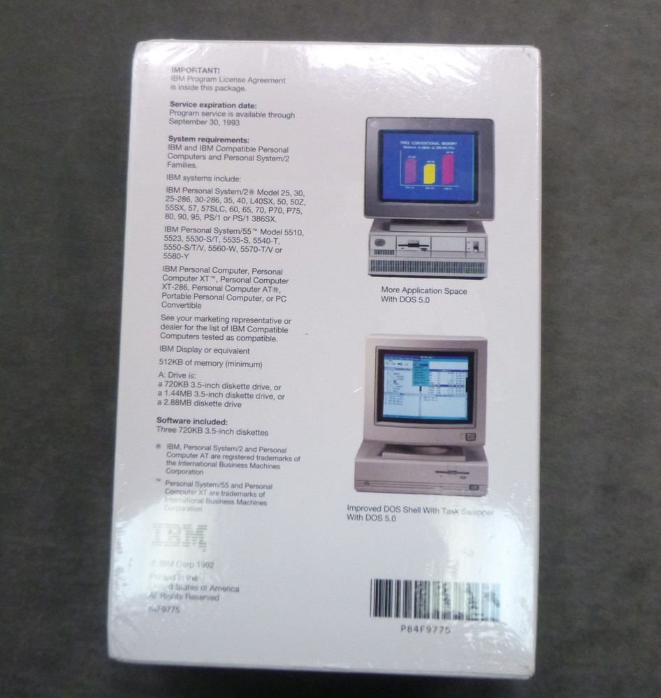 NOS IBM DOS 5.00.1 Software from 1992