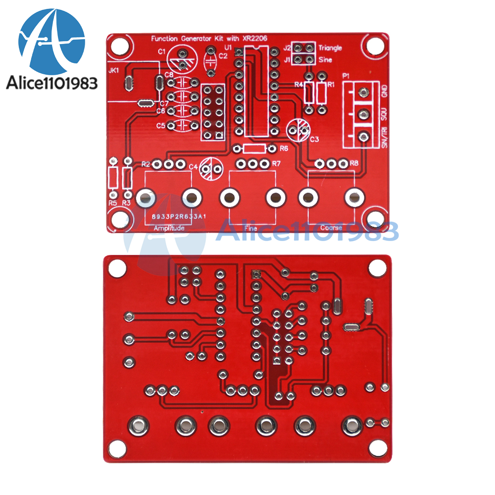 XR2206 Function Generator DIY Kit Sine Triangle Square Output 1HZ-1MHZ +Case