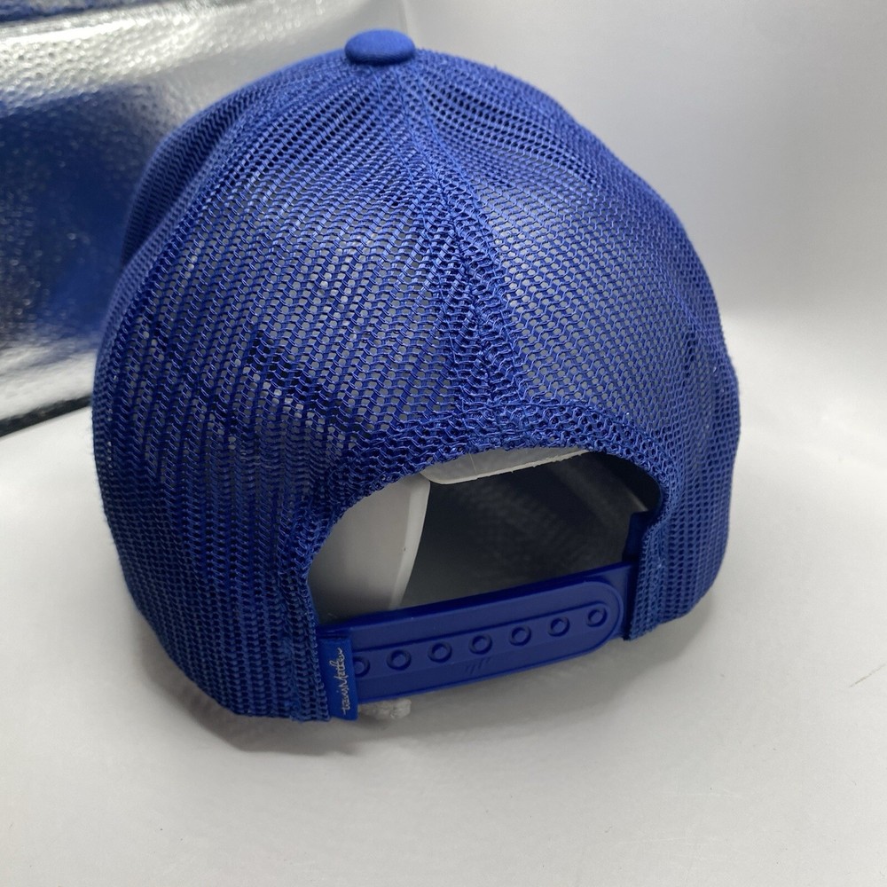 Travis Mathew Golf Hat Trucker Adjustable SnapBack Blue Pineapple Mesh Cleaned