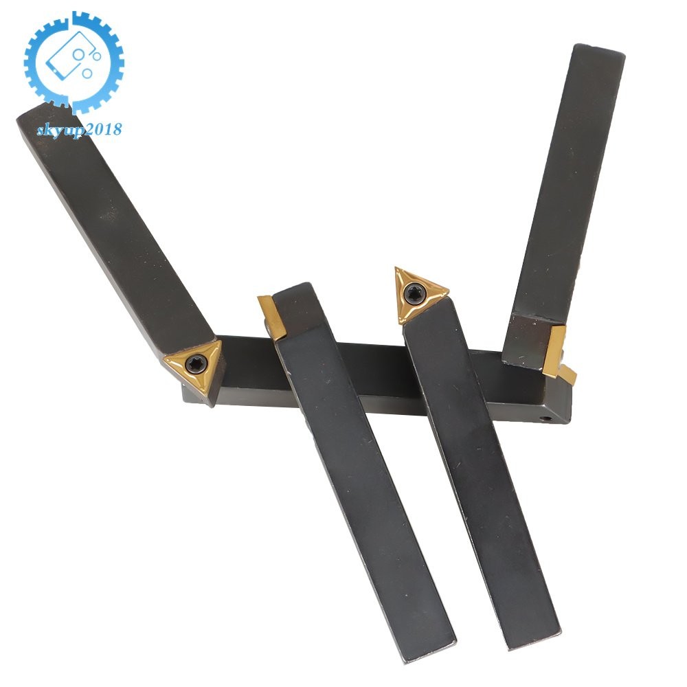 5 PACK 3/8" New Carbide Indexable Turning Tool Bit With Carbide Inserts