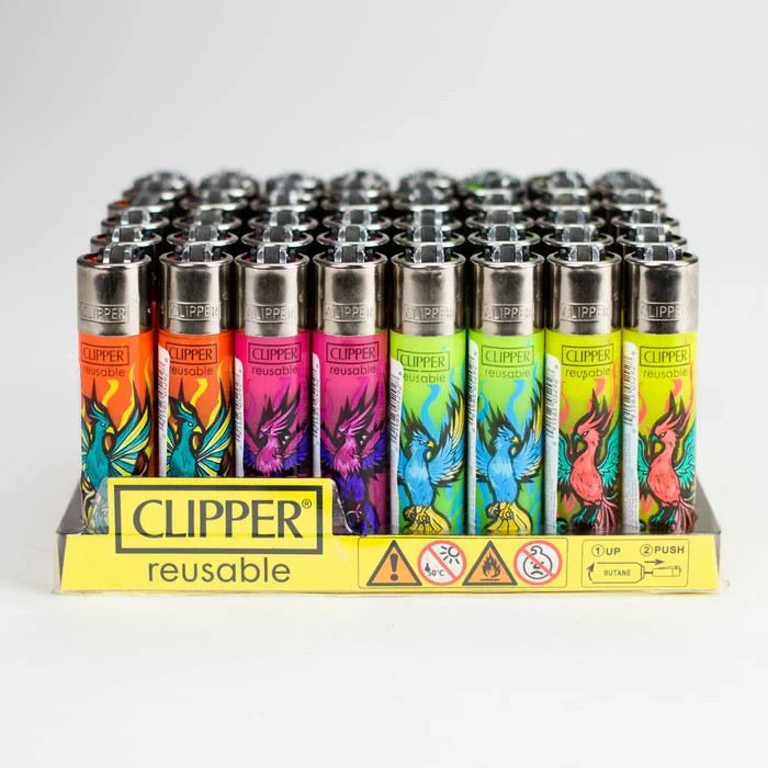 CLIPPER – Phoenix Design – Eliments Refillable Lighters (Value Pack of 48)
