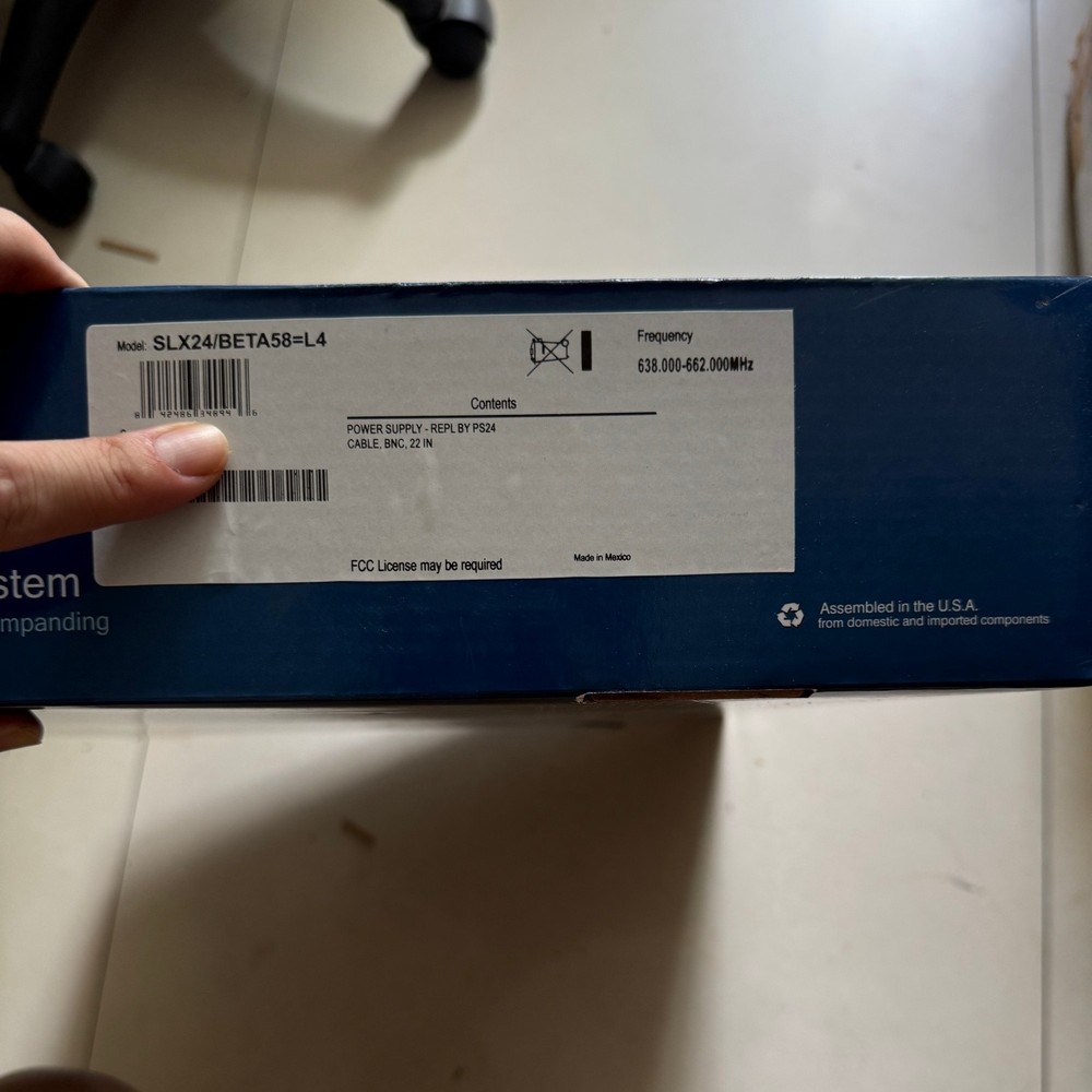 NEW SLX24/BETA58 Wireless Handheld Microphone System -L4 US