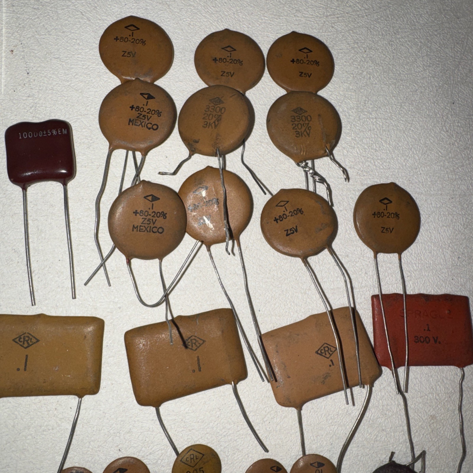 Assorted Lot of 100+ Ceramic Disc Capacitors - Variety Values, Power & Brands