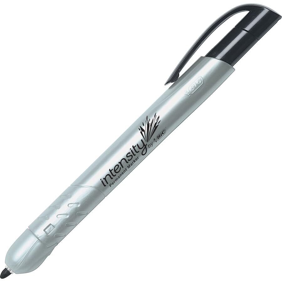 BIC Intensity Retractable Permanent Marker 12 Count Black Fine Point Markers