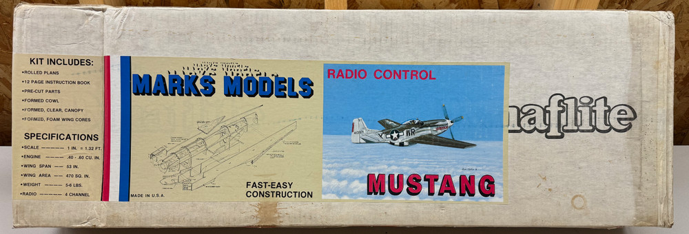 Dynaflite Marks Models 53" Mustang RC Airplane Kit