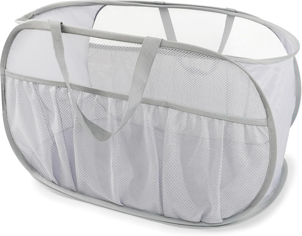 Collapsible Laundry Baskets, Upgrade Pop Up Laundry Hamper with Convenient Ba...