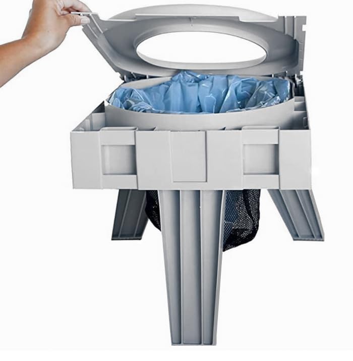 Cleanwaste GO Anywhere Portable Folding Toilet + Bonus Original Wag Bag Kit