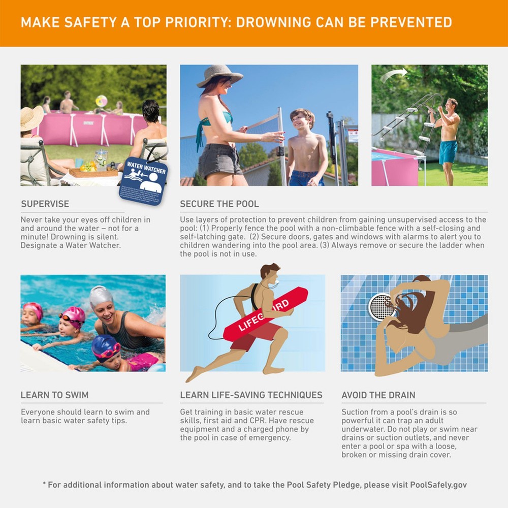 Intex Outdoor Frame Above Ground Swimming Pool
