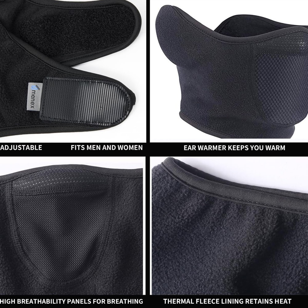 Balaclava Half Face Mask Adjustable Fastener Windproof One Size, Half-face