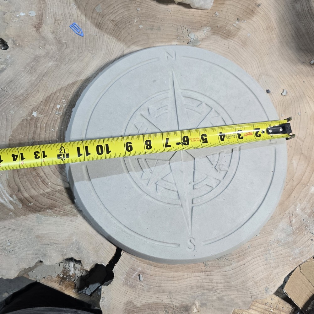Hand Made Compass Rose Cement Stepping Stone